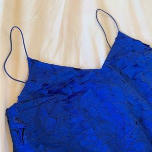 COS cobalt textured appliqué shift dress